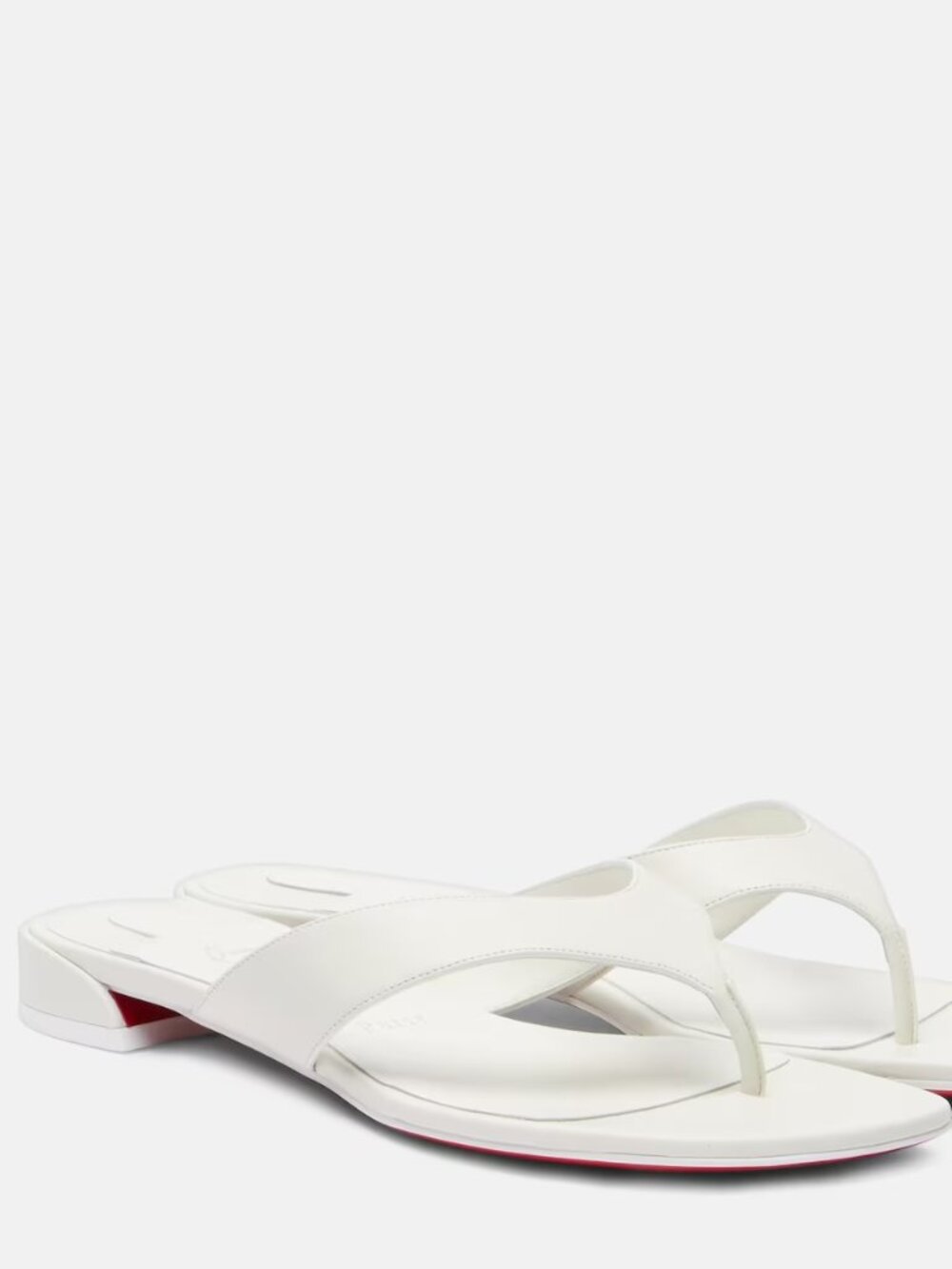 Christian Louboutin SWEET JANETONGA FLAT Leather Thong Mule Sandals Shoes